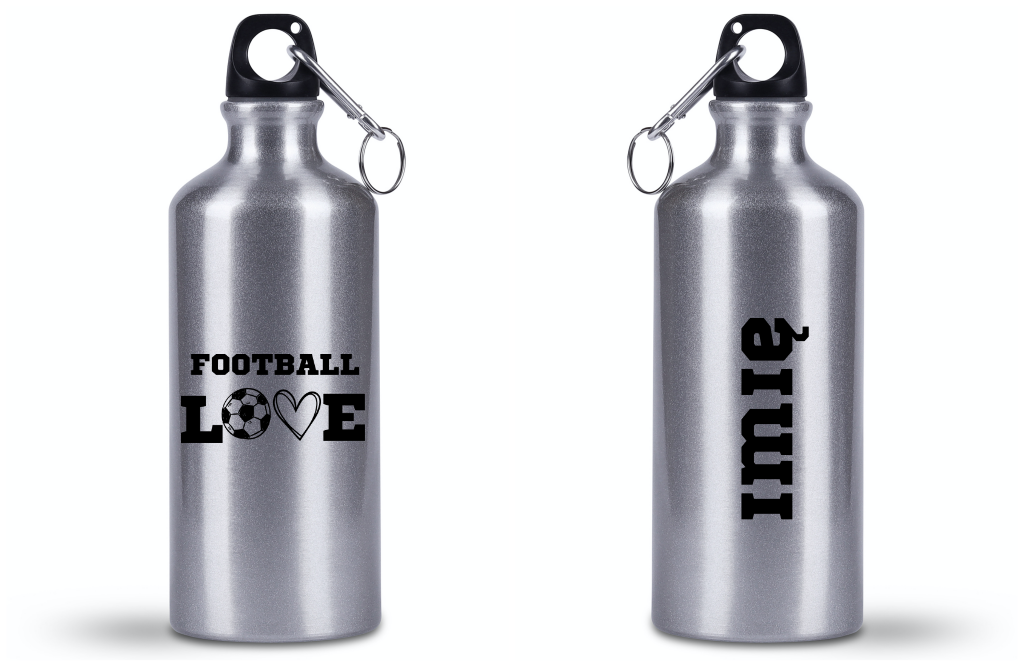 Butelka srebrna 500 ml dla kibica piłki nożnej z napisem "FOOTBALL LOVE" #12