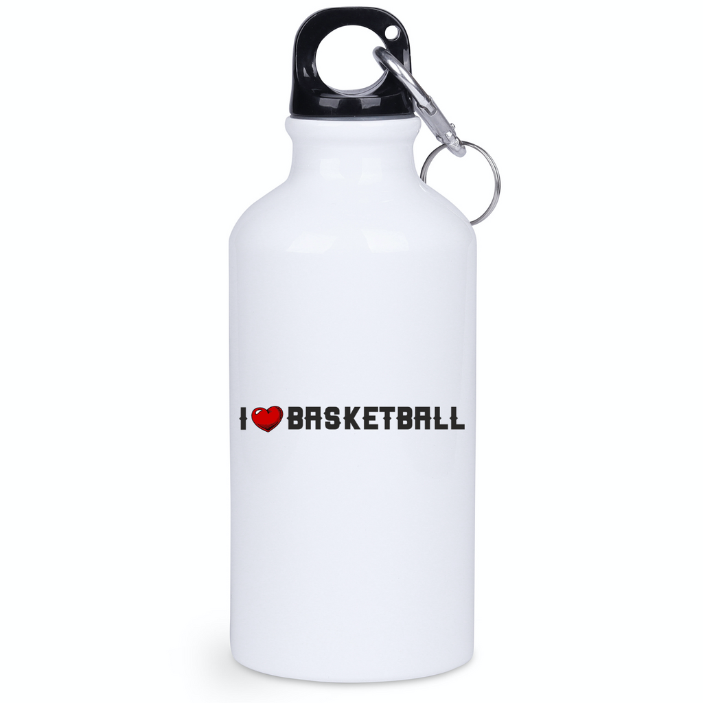 Bidon biały 400 ml z nadrukiem "I LOVE BASKETBALL" #1