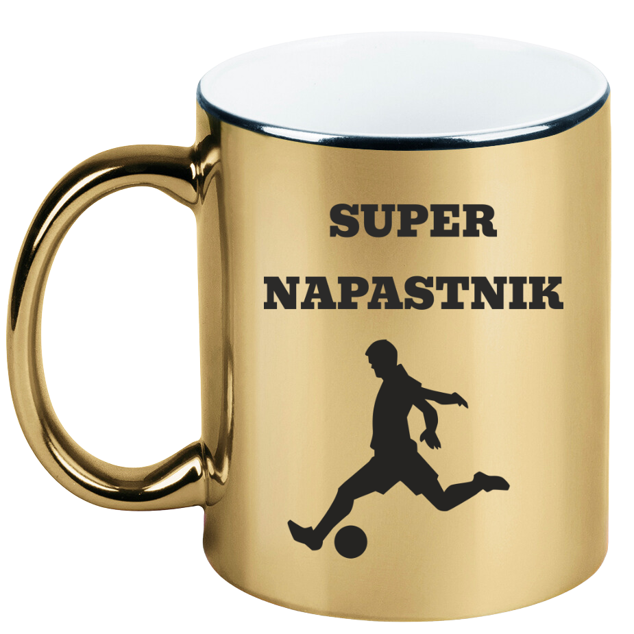 Kubek biały z nadrukiem "Super Napastnik" – piłka nożna #8