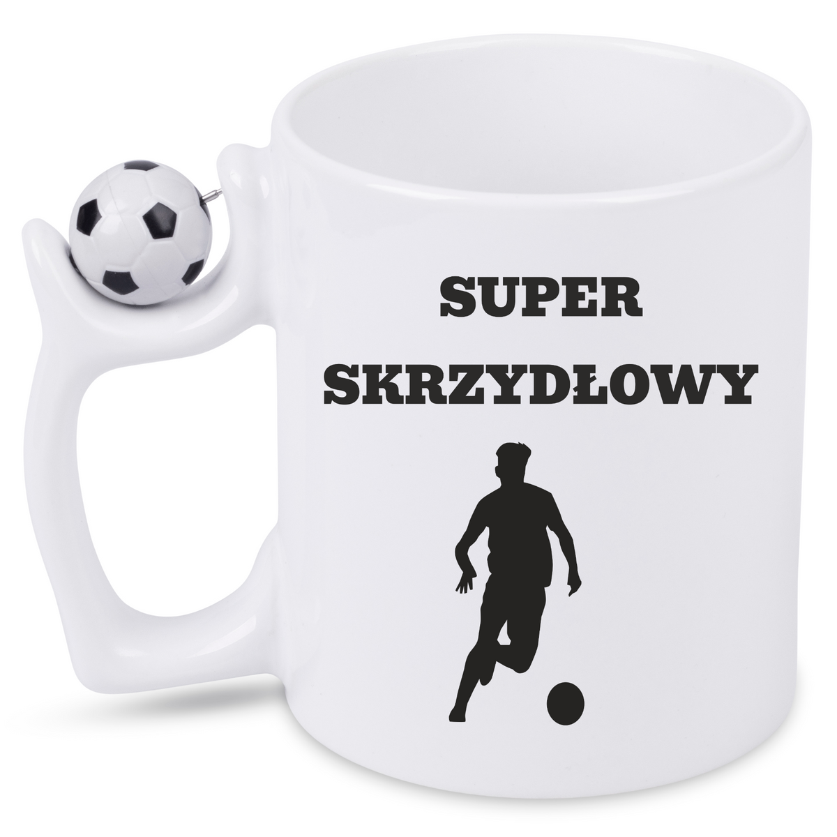 Kubek z piłką i nadrukiem "Super Skrzydłowy" – piłka nożna #12