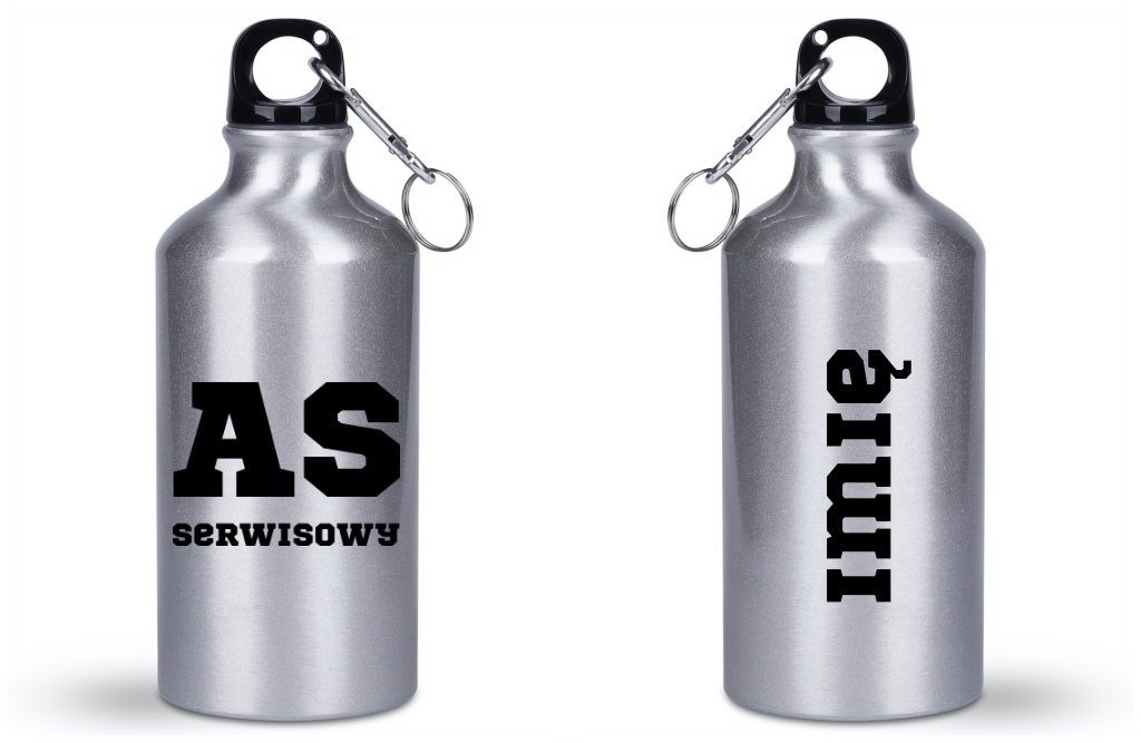 Butelka srebrna 400 ml z napisem "AS SERWISOWY" #4
