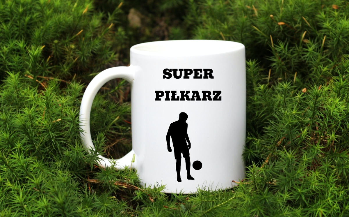 Kubek biały z nadrukiem "Super Piłkarz" - piłka nożna #10