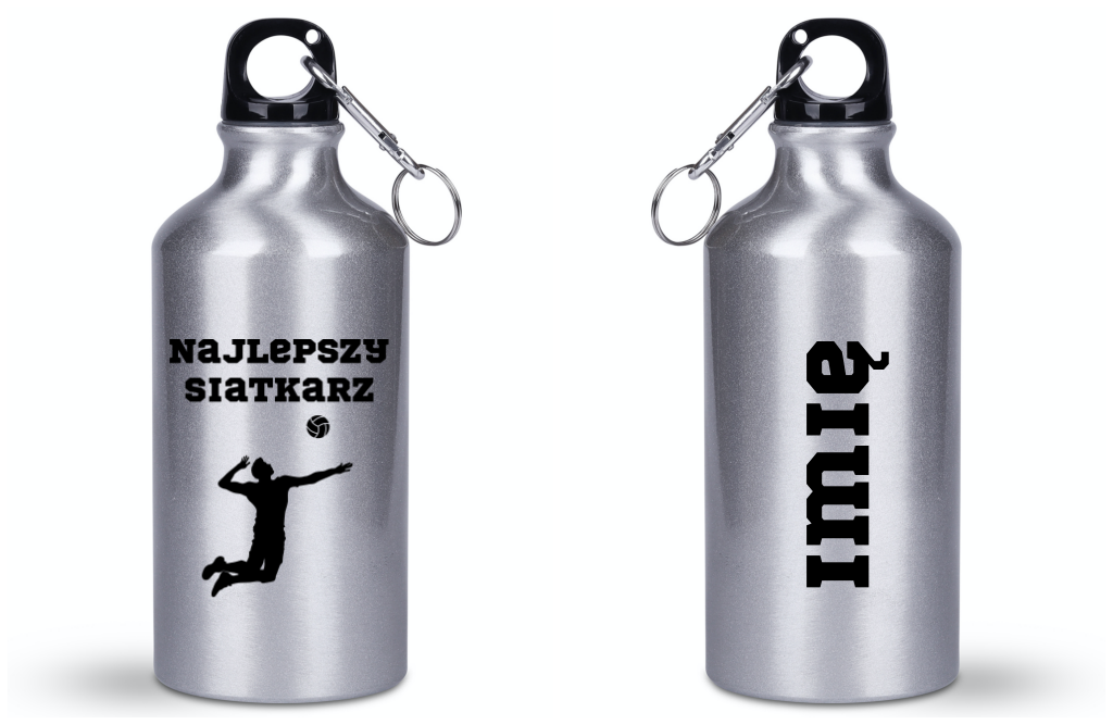 Butelka srebrna 400 ml z napisem "Najlepszy Siatkarz" #7