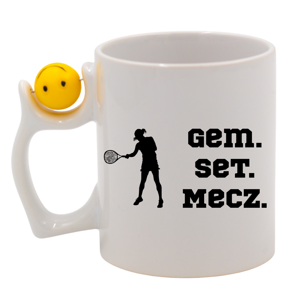 Kubek z piłką 330 ml z napisem "GEM SET MECZ" – damski #8