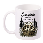 Kubek biały z nadrukiem „Szczęście rośnie w lesie” – grzyby #8