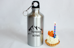 Bidon srebrny 500 ml z grafiką „Przygoda wzywa” - trekking, podróż #5