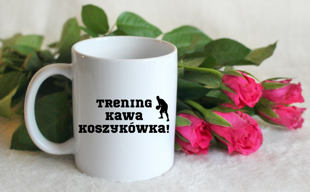 Kubek biały z nadrukiem "Trening Kawa Koszykówka" – koszykówka #5