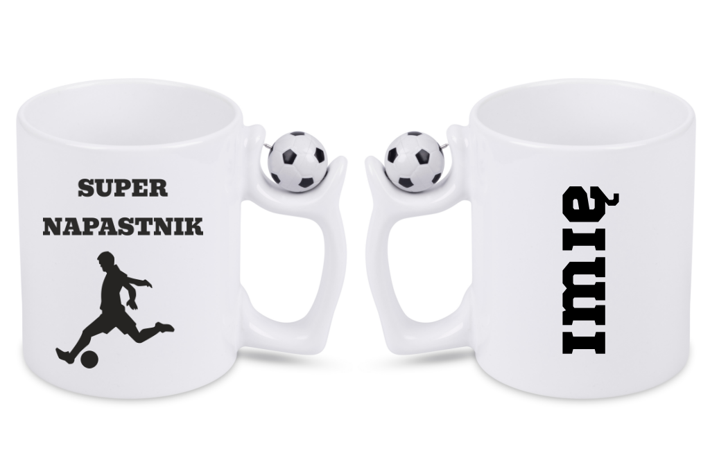 Kubek z piłką i nadrukiem "Super Napastnik" – piłka nożna #11