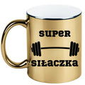 Kubek złoty prezent z nadrukiem „Super Siłaczka” – siłownia #2