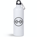 Butelka biała 800 ml na siłownię z grafiką hantli i imieniem do wyboru #8