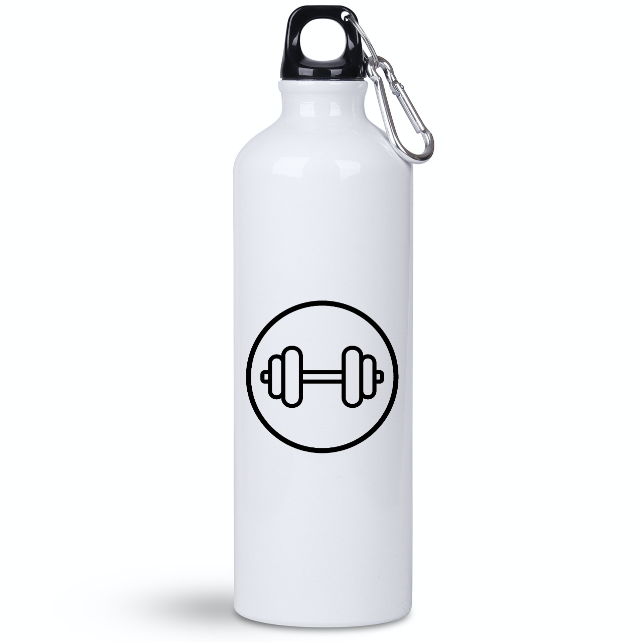 Butelka biała 800 ml na siłownię z grafiką hantli i imieniem do wyboru #8