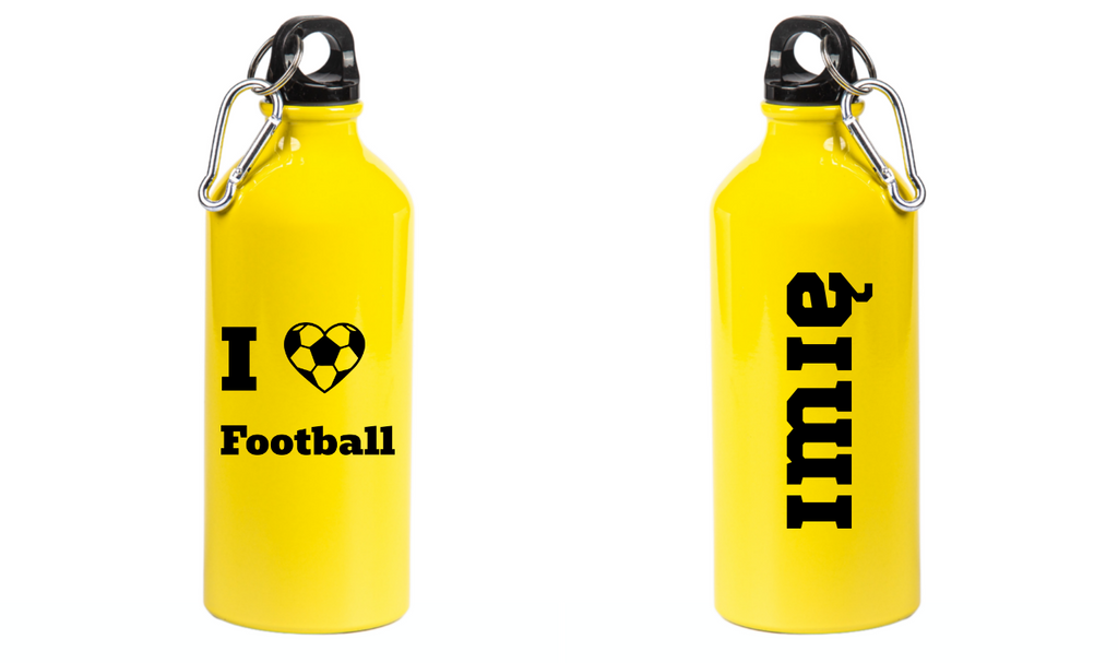 Bidon żółty 600 ml dla kibica piłki nożnej z napisem "I love Football" #10