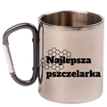 Kubek z czarnym karabińczykiem z nadrukiem "Najlepsza pszczelarka" #3