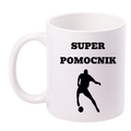 Kubek biały z nadrukiem "Super Pomocnik" – piłka nożna #13