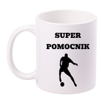 Kubek biały z nadrukiem "Super Pomocnik" – piłka nożna #13