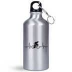 Butelka srebrna 400 ml z grafiką „Rowerowe EKG, linia życia” – dla rowerzysty #6