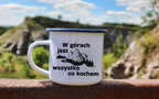 Kubek biały emaliowany z nadrukiem "W górach jest wszystko, co kocham" - góry #4