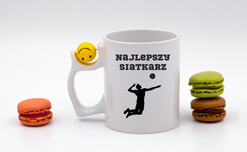 Kubek z piłką w uchwycie i nadrukiem "Najlepszy Siatkarz" – siatkówka #7