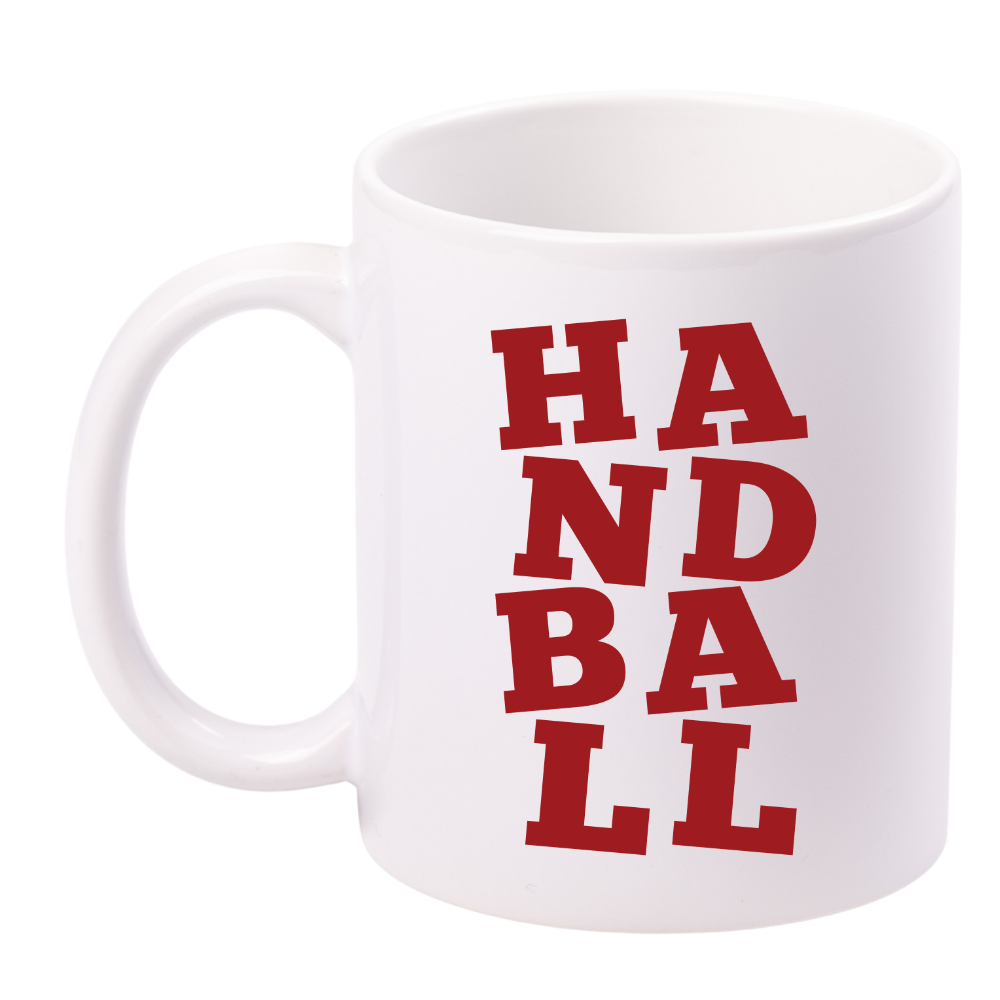 Kubek biały z czerwonym napisem "HANDBALL" #5