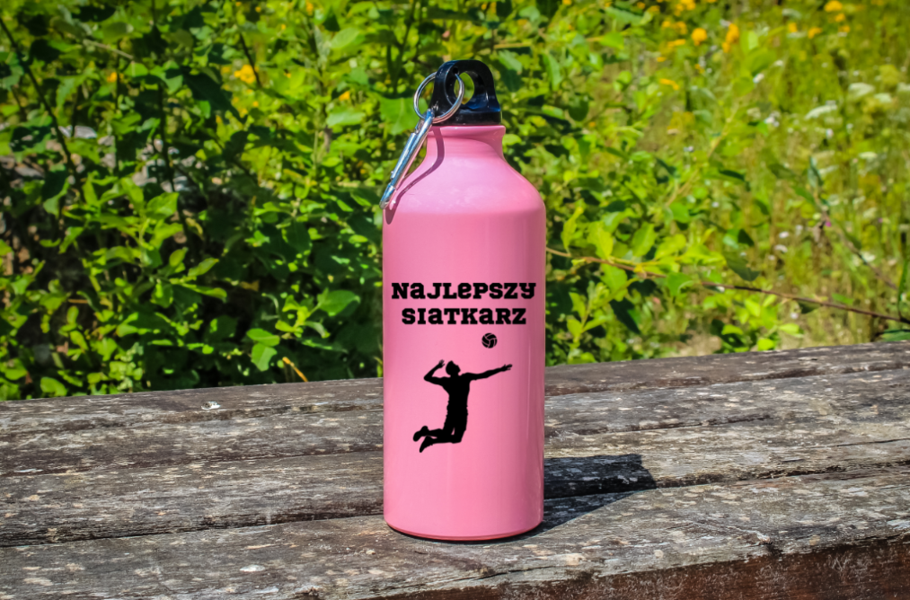 Butelka różowa 600 ml z nadrukiem "Najlepszy Siatkarz" #6