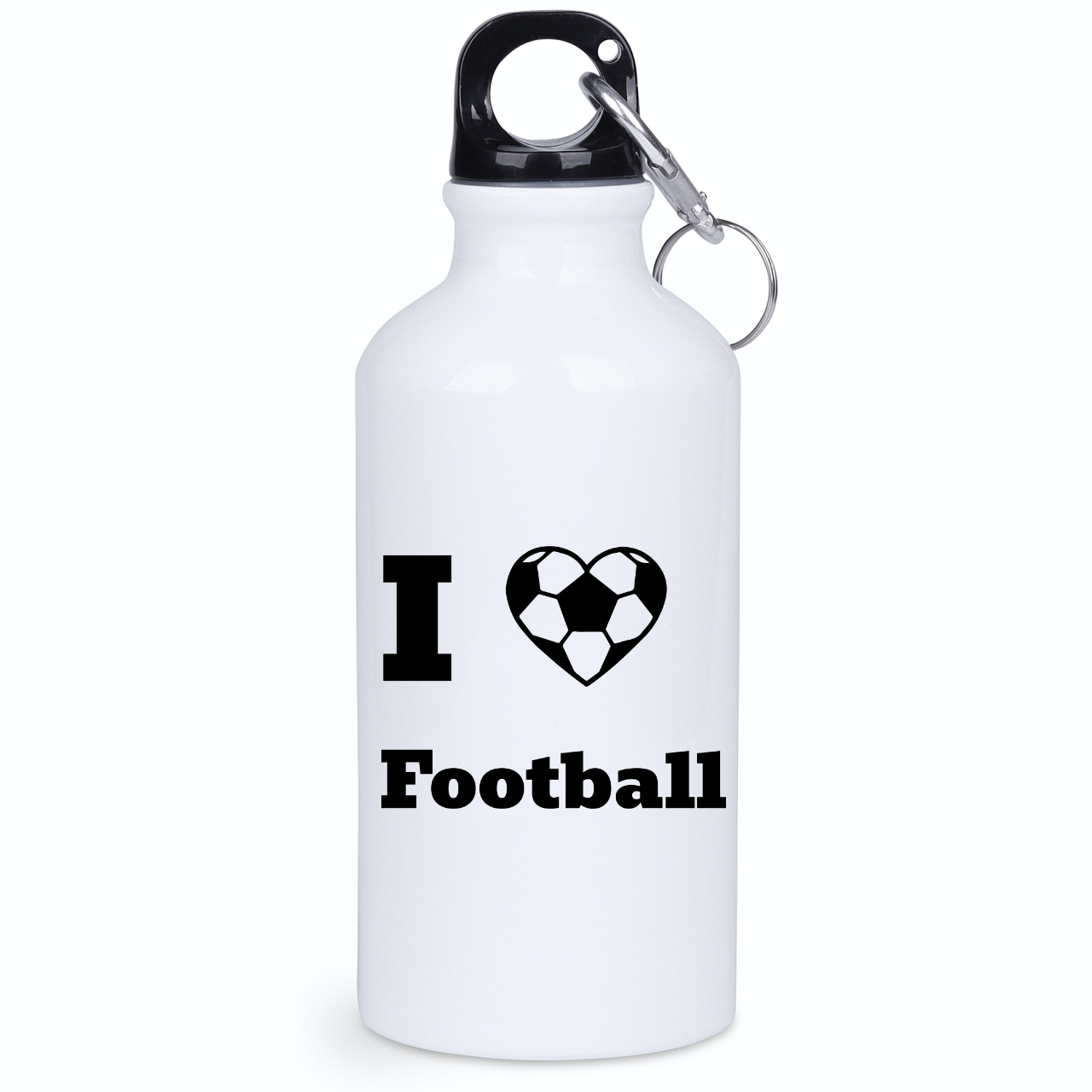 Bidon biały 400 ml dla kibica piłki nożnej z napisem "I LOVE FOOTBALL" #12