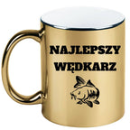 Kubek złoty z nadrukiem "Najlepszy wędkarz" – wędkarstwo #3
