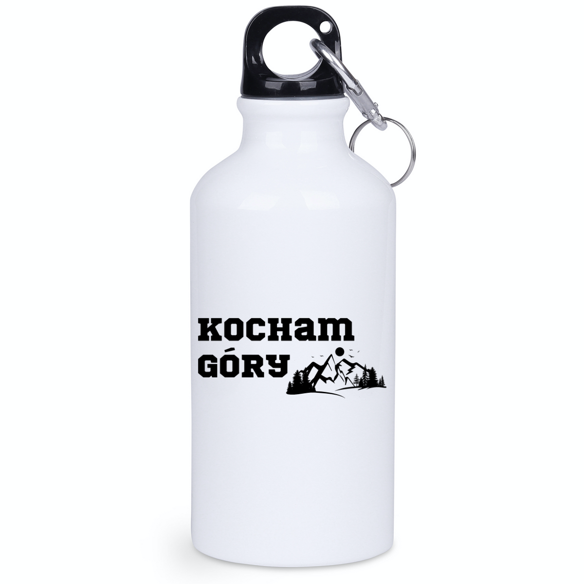 Butelka biała 400 ml z nadrukiem „Kocham góry” #7