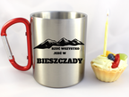 Kubek z czerwonym karabińczykiem i nadrukiem "Rzuć wszystko, jedź w Bieszczady" #4
