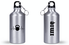 Bidon srebrny 400 ml z grafiką kettlebell i linia życia – siłownia #4