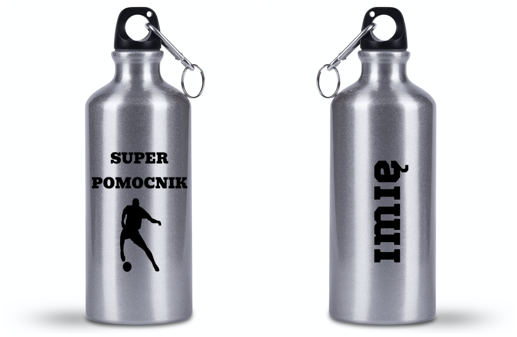 Butelka srebrna 500 ml z napisem "Super Skrzydłowy" – piłka pomocnik #2