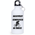 Butelka biała 400 ml z nadrukiem „Najszybszy rowerzysta” – dla rowerzysty #8