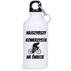 Butelka biała 400 ml z nadrukiem „Najszybszy rowerzysta” – dla rowerzysty #8