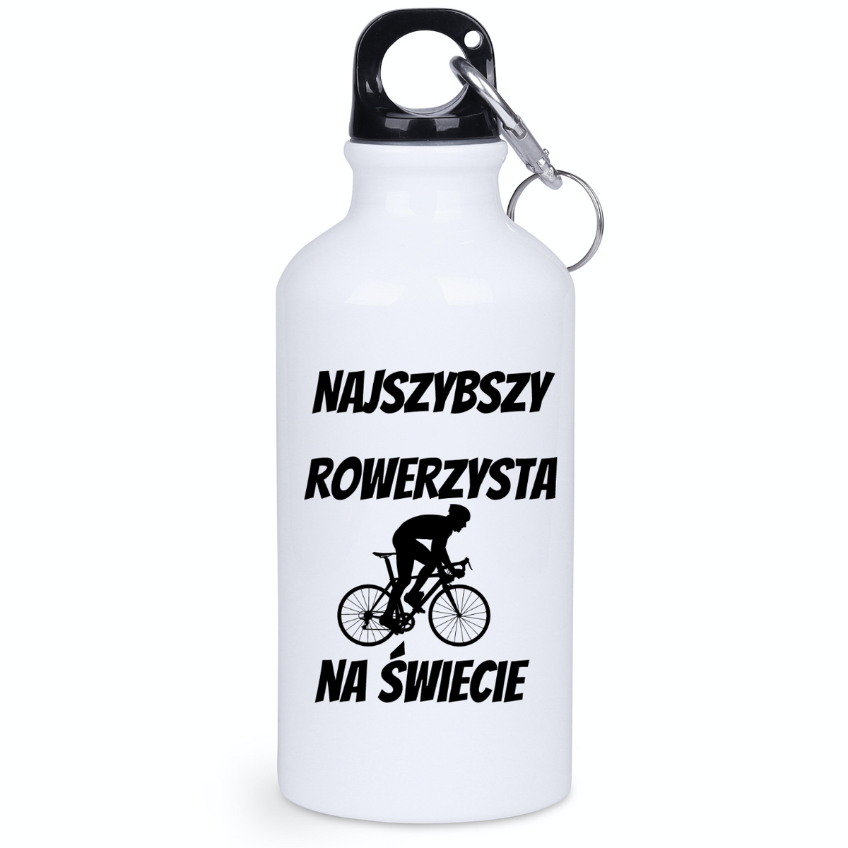 Butelka biała 400 ml z nadrukiem „Najszybszy rowerzysta” – dla rowerzysty #8