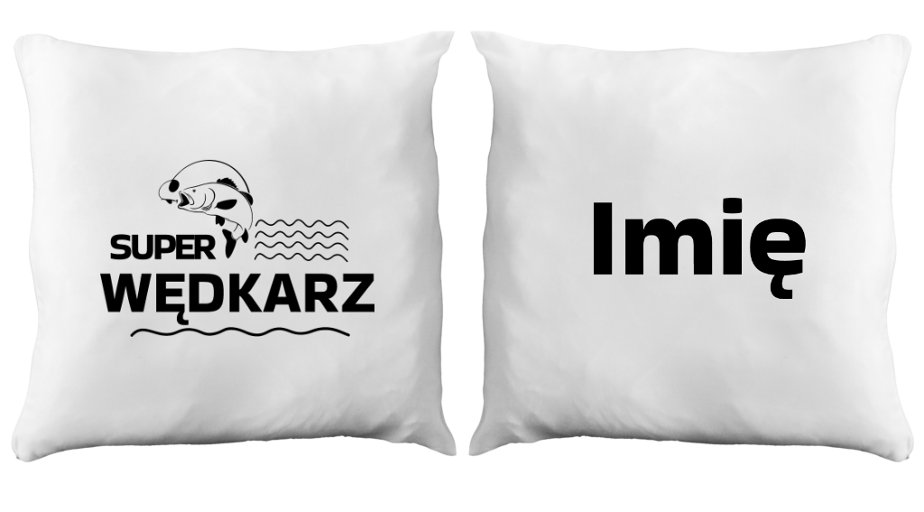 Poduszka z nadrukiem "Super wędkarz" - wędkarstwo #10