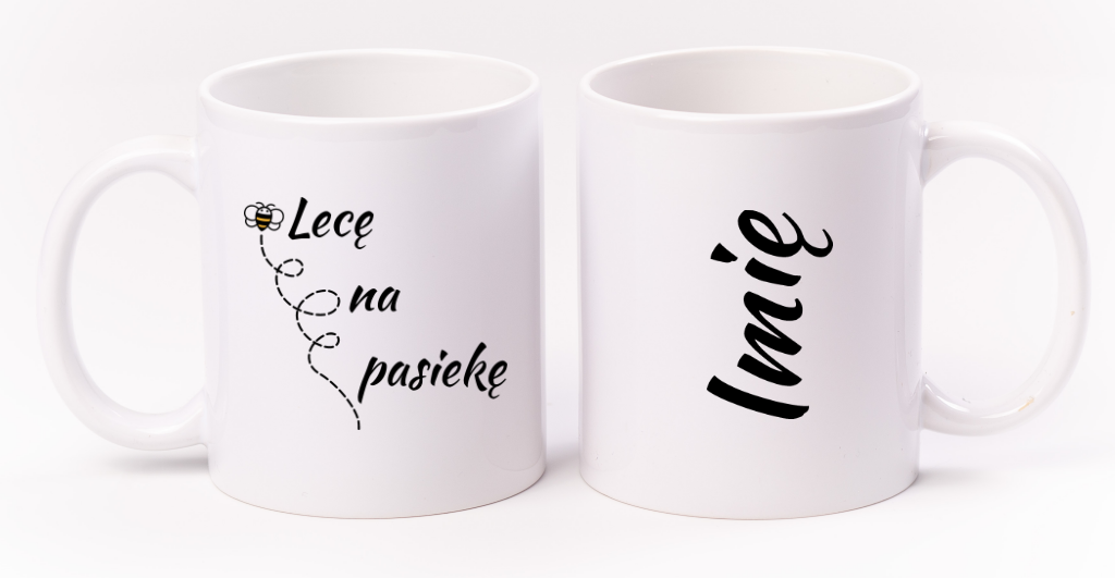 Kubek biały dla pszczelarza "Lecę na pasiekę" #8