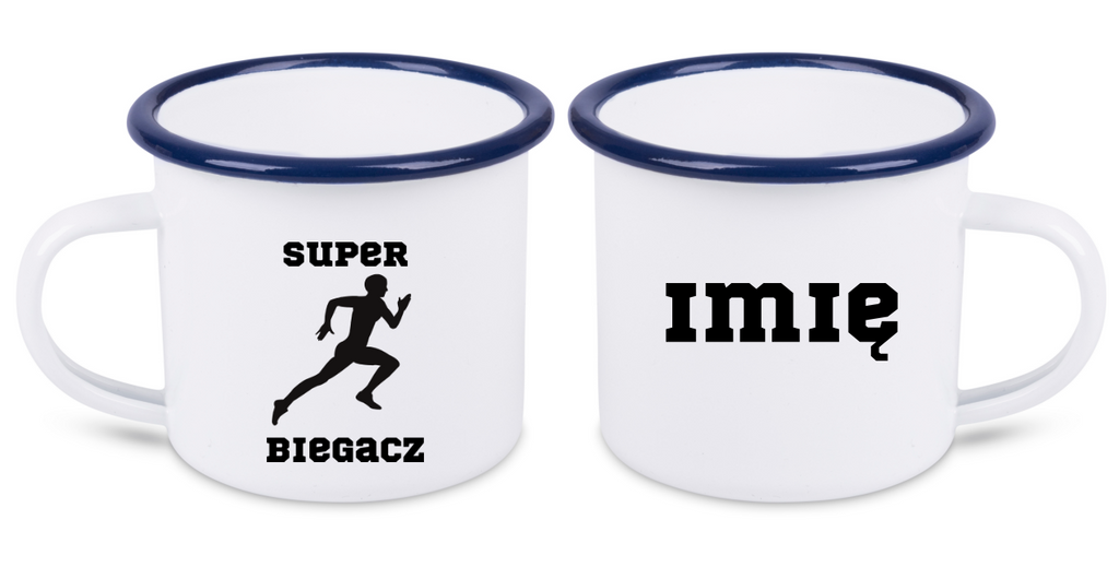 Kubek emaliowany dla biegacza – z nadrukiem "Super Biegacz" – bieganie #7