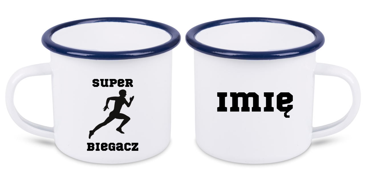 Kubek emaliowany dla biegacza – z nadrukiem "Super Biegacz" – bieganie #7