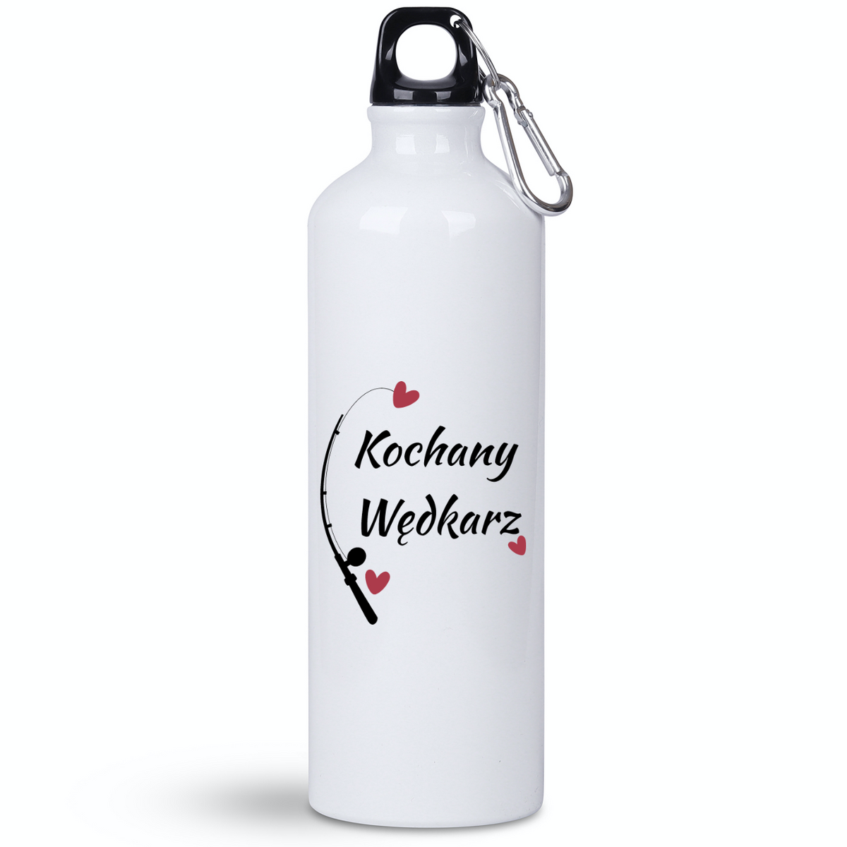 Butelka biała 800 ml z nadrukiem "Kochany Wędkarz" - wędkarstwo #1
