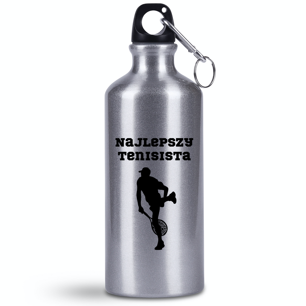 Butelka srebrna 500 ml z napisem "NAJLEPSZY TENISISTA" #1