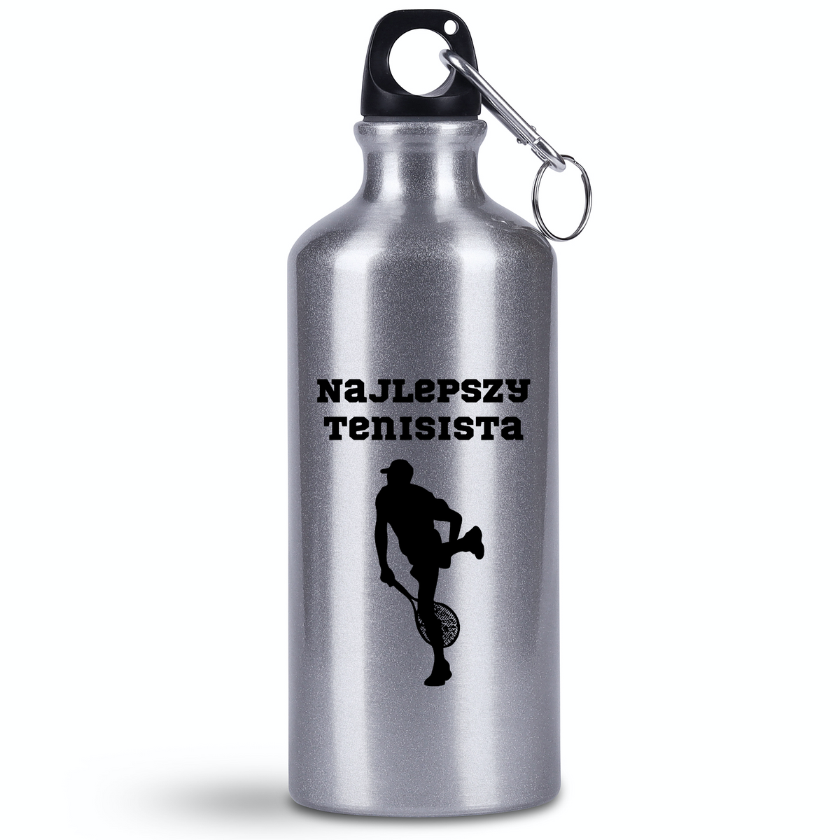 Butelka srebrna 500 ml z napisem "NAJLEPSZY TENISISTA" #1