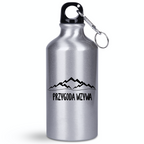 Butelka srebrna 400 ml z nadrukiem „Przygoda wzywa” – podróże, travel #7