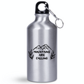 Butelka srebrna 400 ml z nadrukiem „Mountains are calling” – góry, treking #8
