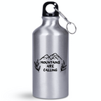 Butelka srebrna 400 ml z nadrukiem „Mountains are calling” – góry, treking #8