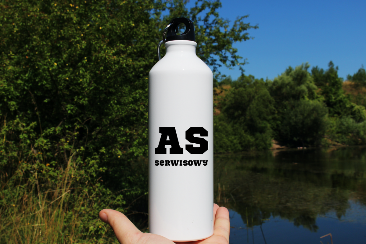 Bidon biały 800 ml z napisem: "AS SERWISOWY" #7