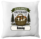 Poduszka prezent dla miłośnika grzybów z nadrukiem "Najlepszy Grzybiarz" z imieniem wyborów - grzyby #5
