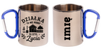 Kubek niebieski karabińczyk "Działka to nie hobby, to styl życia" - na działkę #4