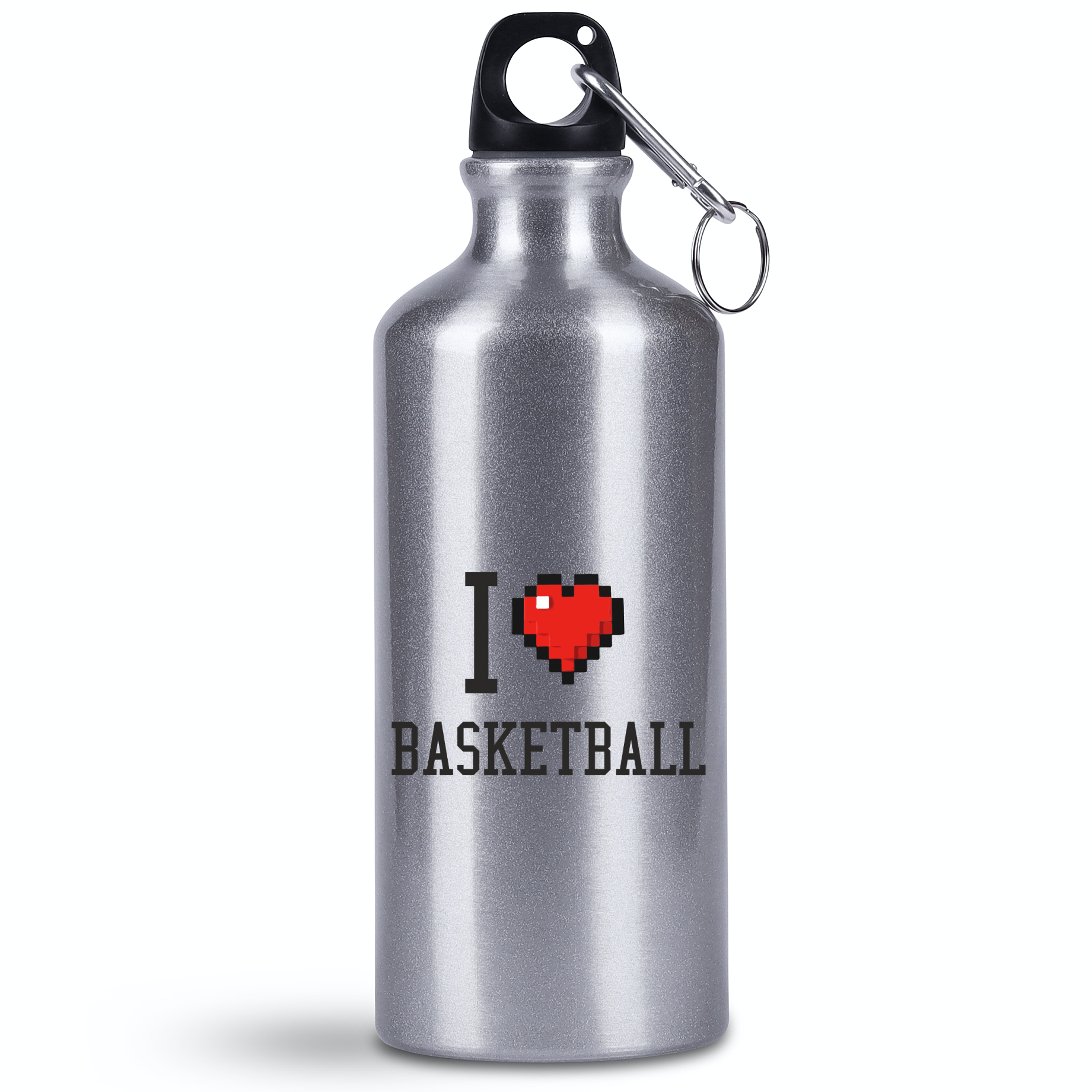 Butelka srebrna 500 ml z nadrukiem "I LOVE BASKETBALL" #2