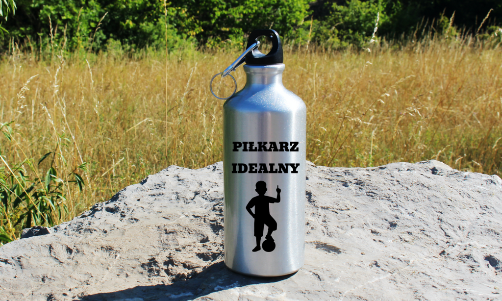 Butelka srebrna 500 ml z napisem "Piłkarz Idealny" – dla dziecka, piłka nożna #4