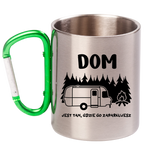 Kubek z zielonym karabińczykiem i nadrukiem "Dom jest tam, gdzie go zaparkujesz" - camper, camping #6