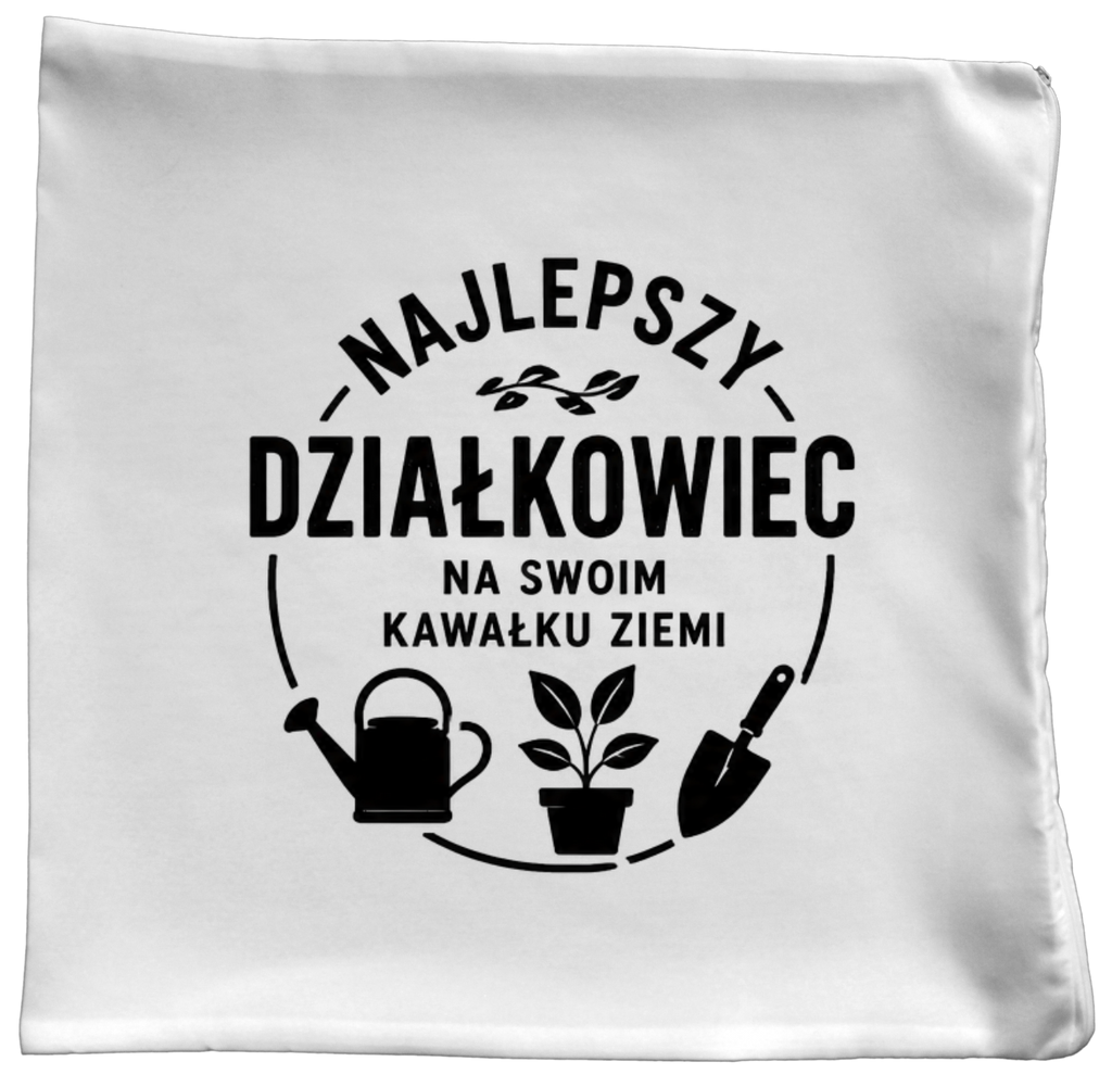 Poduszka z nadrukiem „Najlepszy działkowiec na swoim kawałku ziemi” – działka, ogród #9